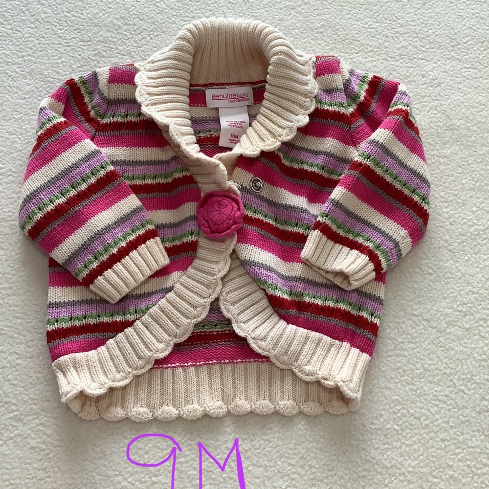 9m Baby girl cardigon sweater with flower button